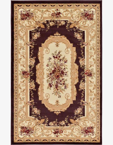 Brown Classic Aubusson Rug
