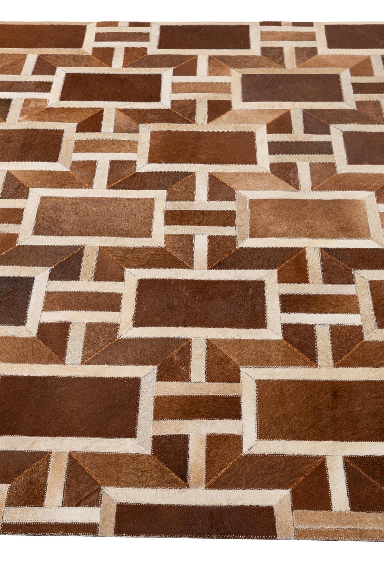 5' 1 x 8' 2 Cowhide - Patchwork Rug