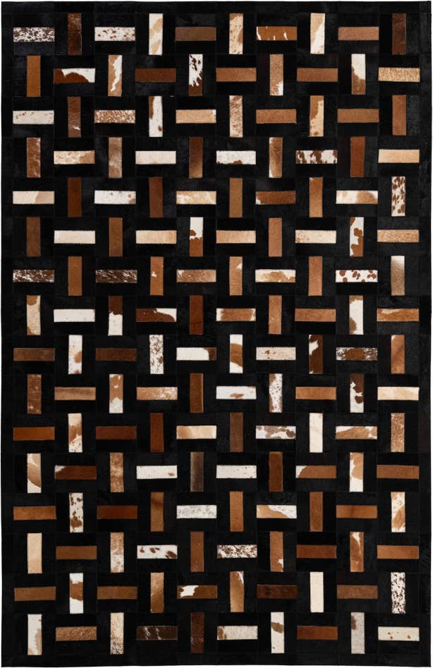 Detail image of 5' 3 x 8' 1 Cowhide - Patchwork Rug