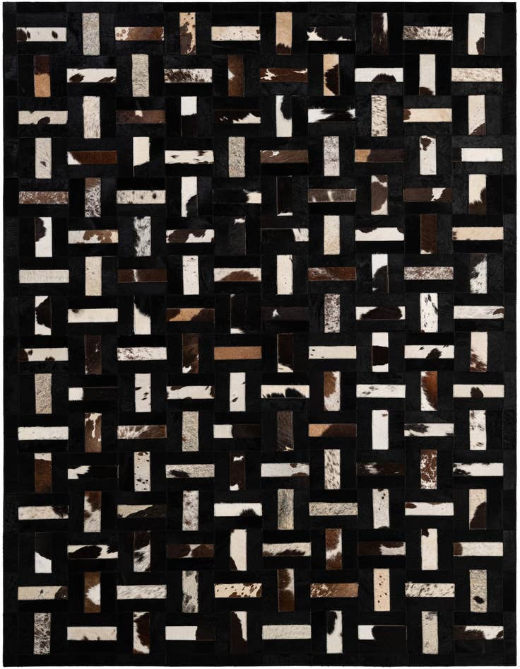 Detail image of 5' 2 x 8' Cowhide - Patchwork Rug