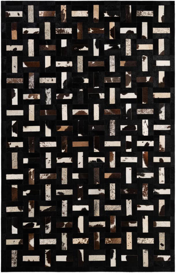 Detail image of 5' 2 x 8' Cowhide - Patchwork Rug