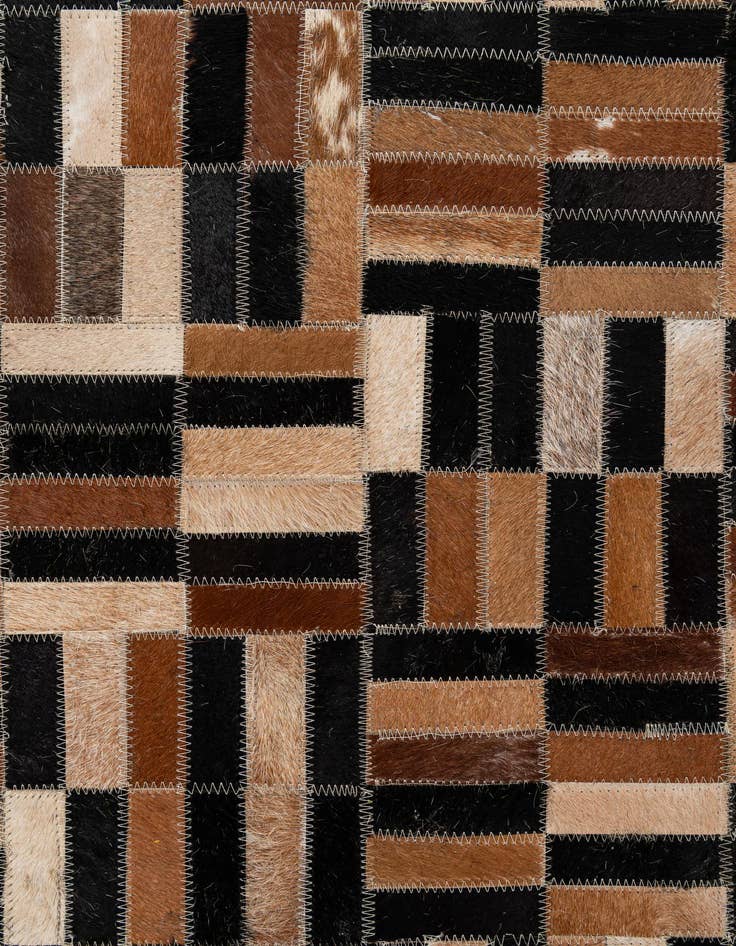 Detail image of 4' 11 x 8' 1 Cowhide - Patchwork Rug