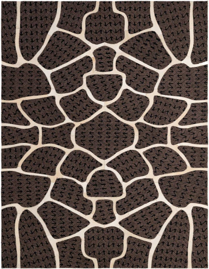 Detail image of 5' 2 x 8' Cowhide - Patchwork Rug