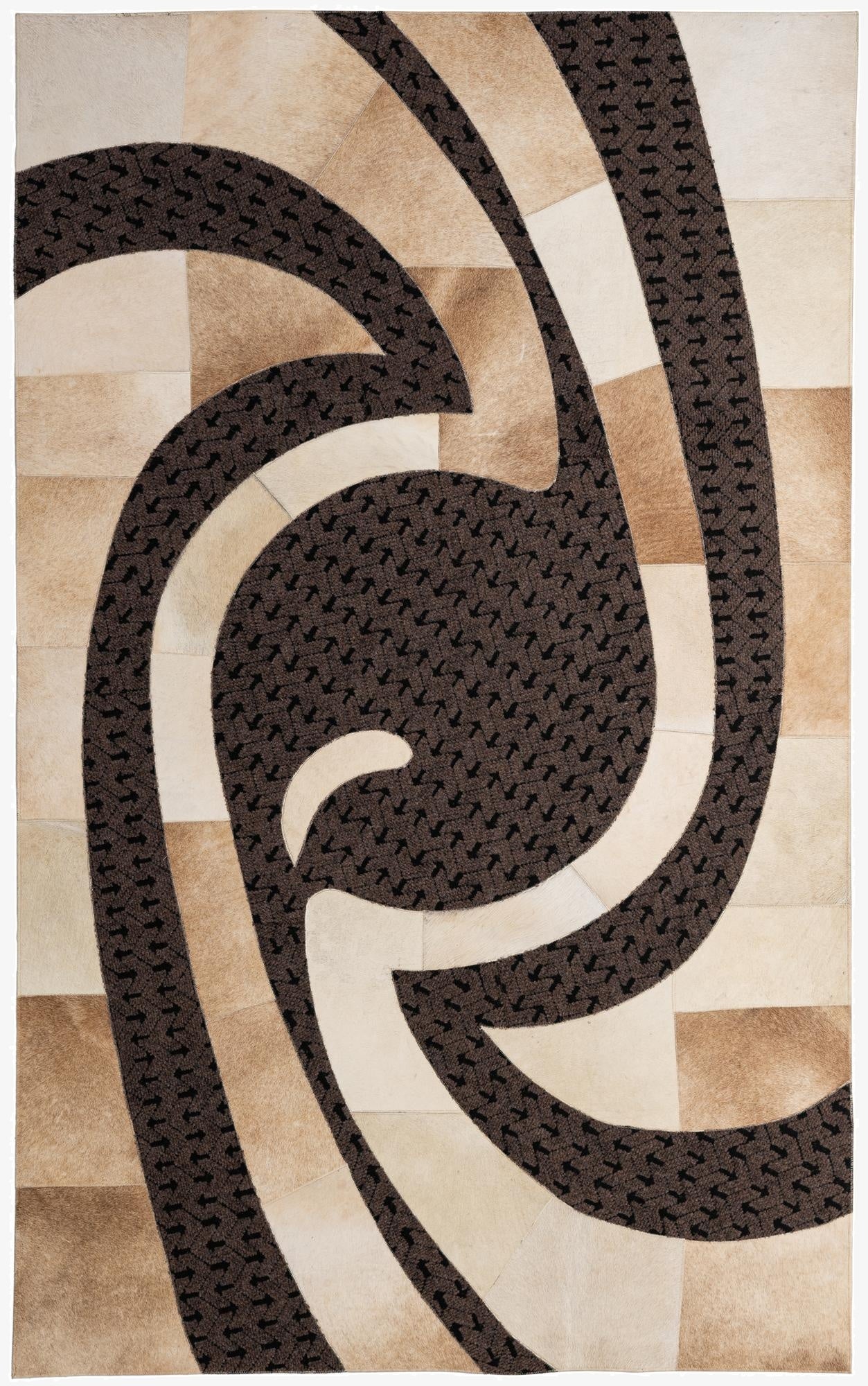 5' x 8' 1 Cowhide - Patchwork Rug