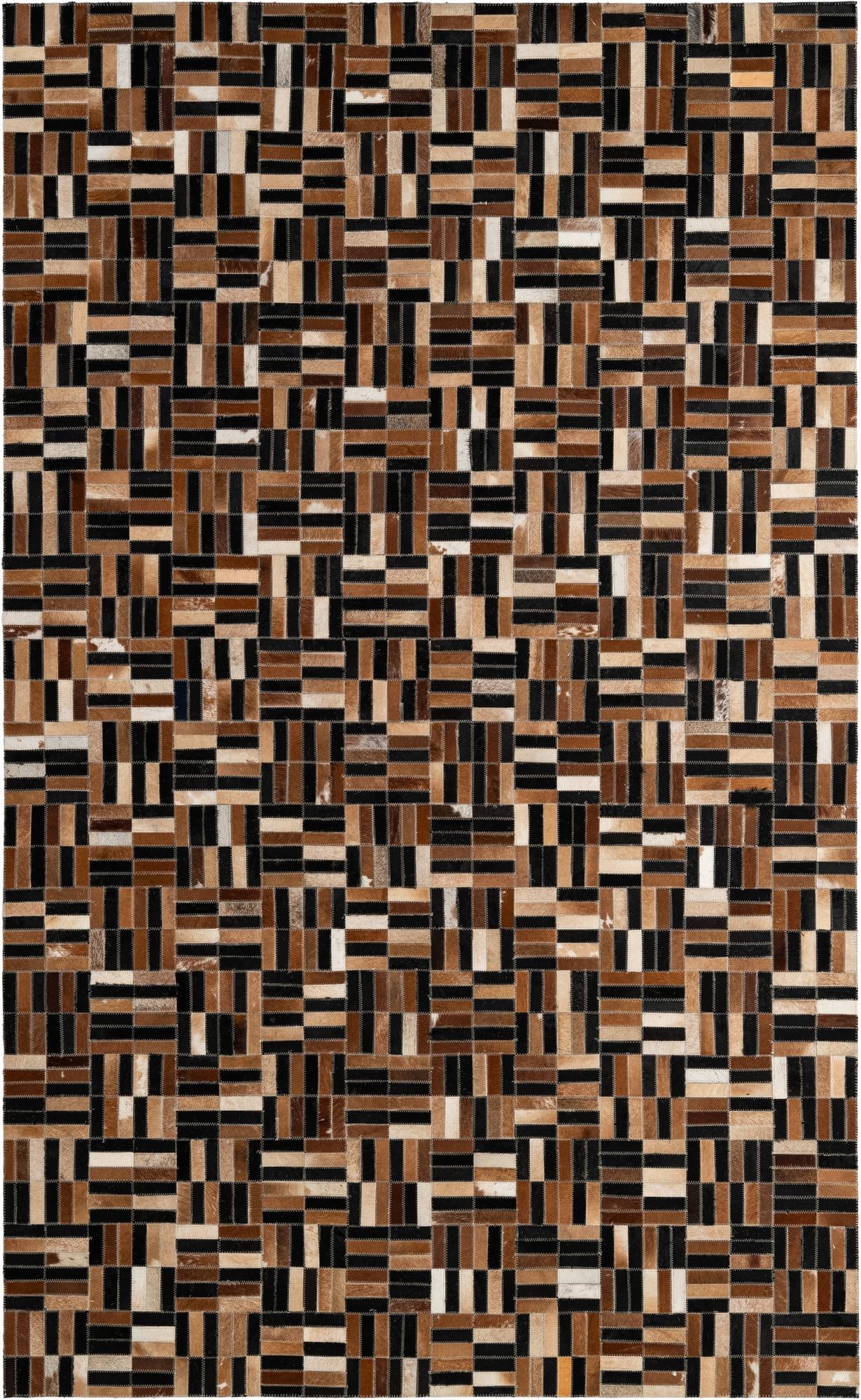 4' 11 x 8' 1 Cowhide - Patchwork Rug