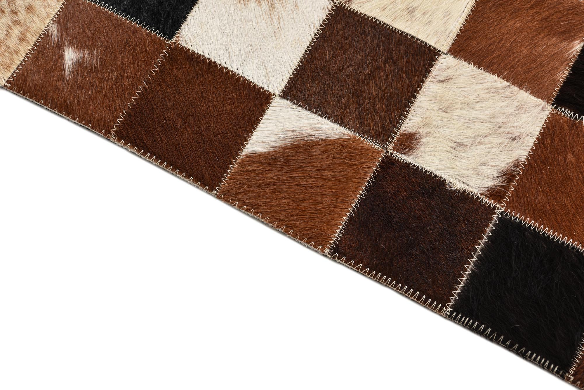 5' x 8' Cowhide Leather Rug