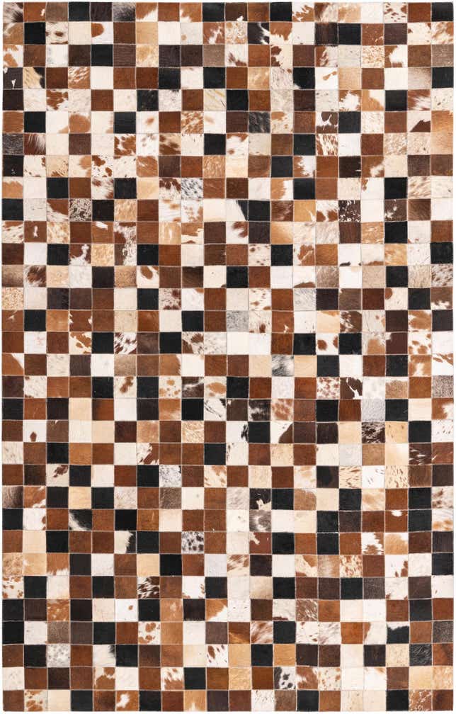 5' x 8' Cowhide Leather Rug