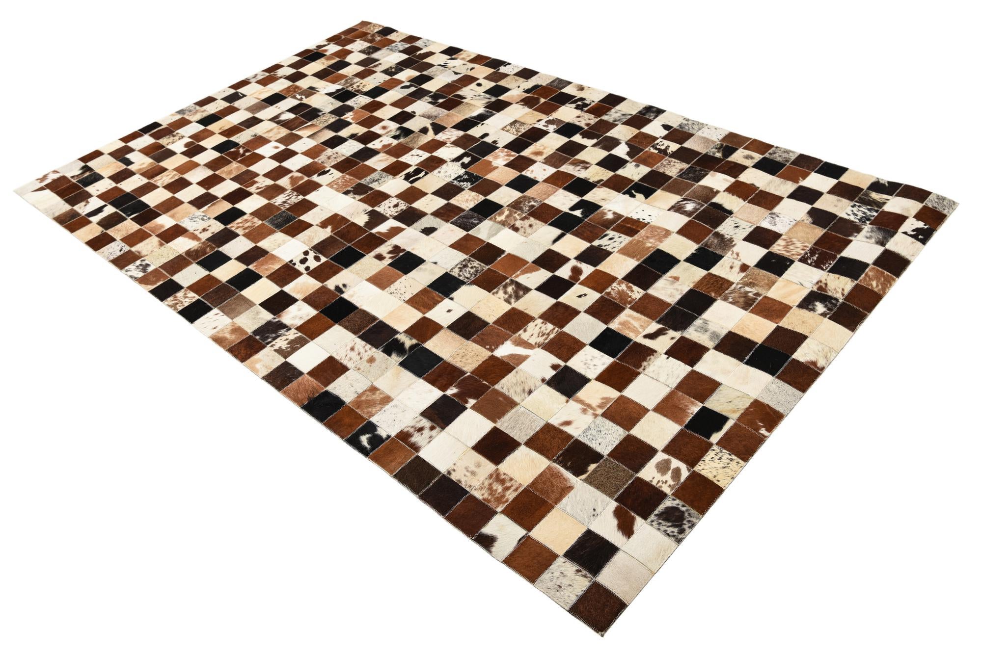5' x 7' 10 Cowhide Leather Rug