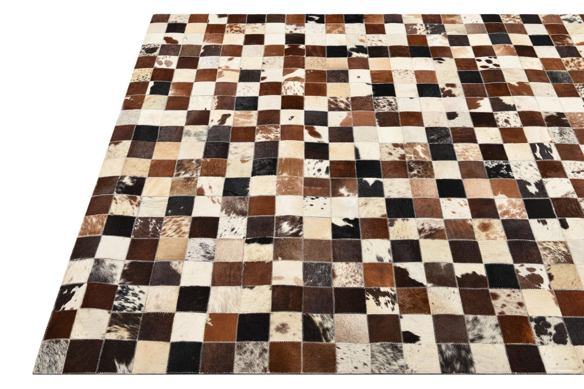 5' x 7' 10 Cowhide Leather Rug