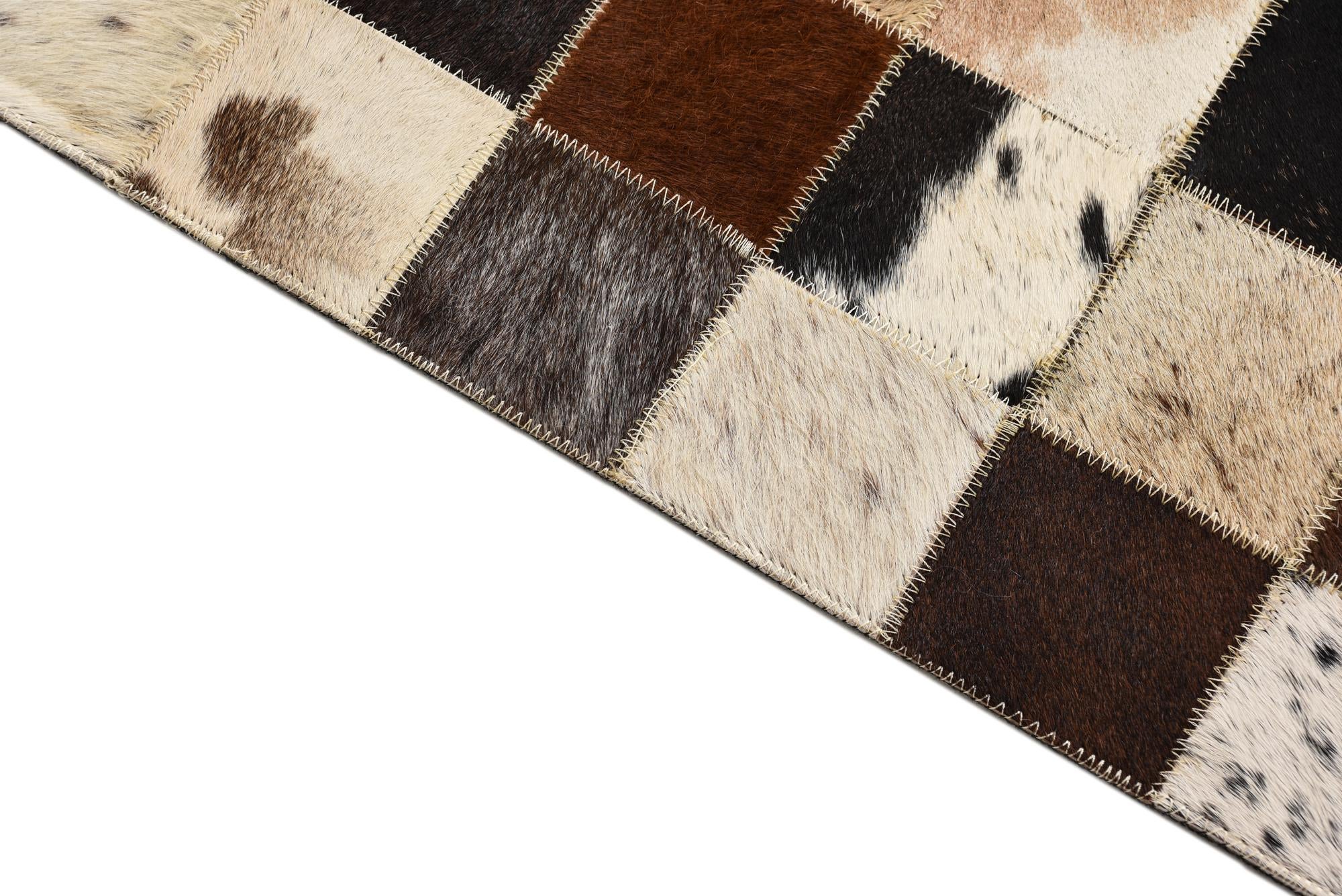 5' x 7' 10 Cowhide Leather Rug