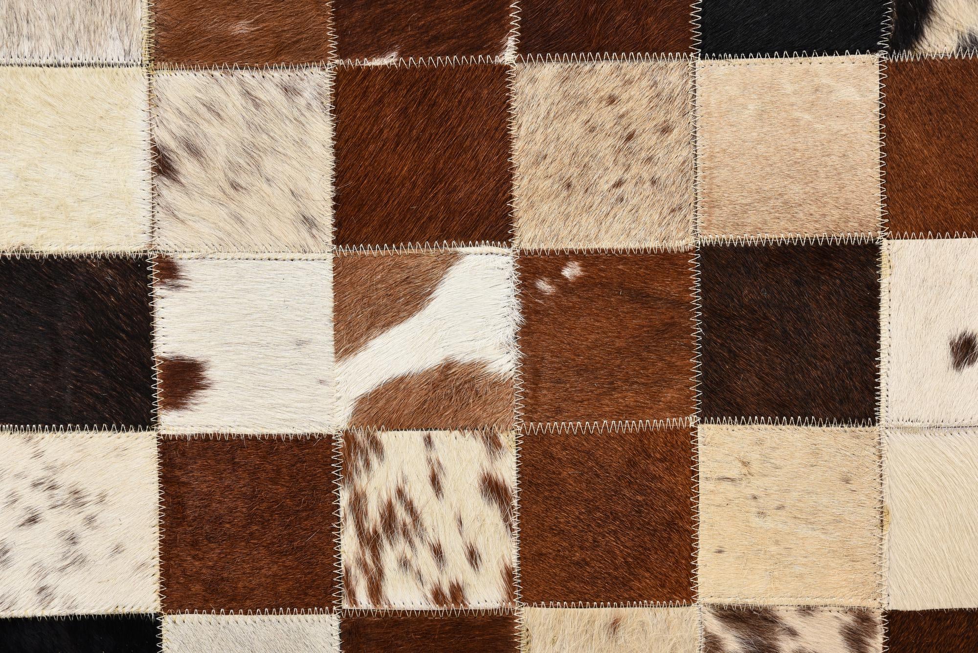 5' x 7' 10 Cowhide Leather Rug