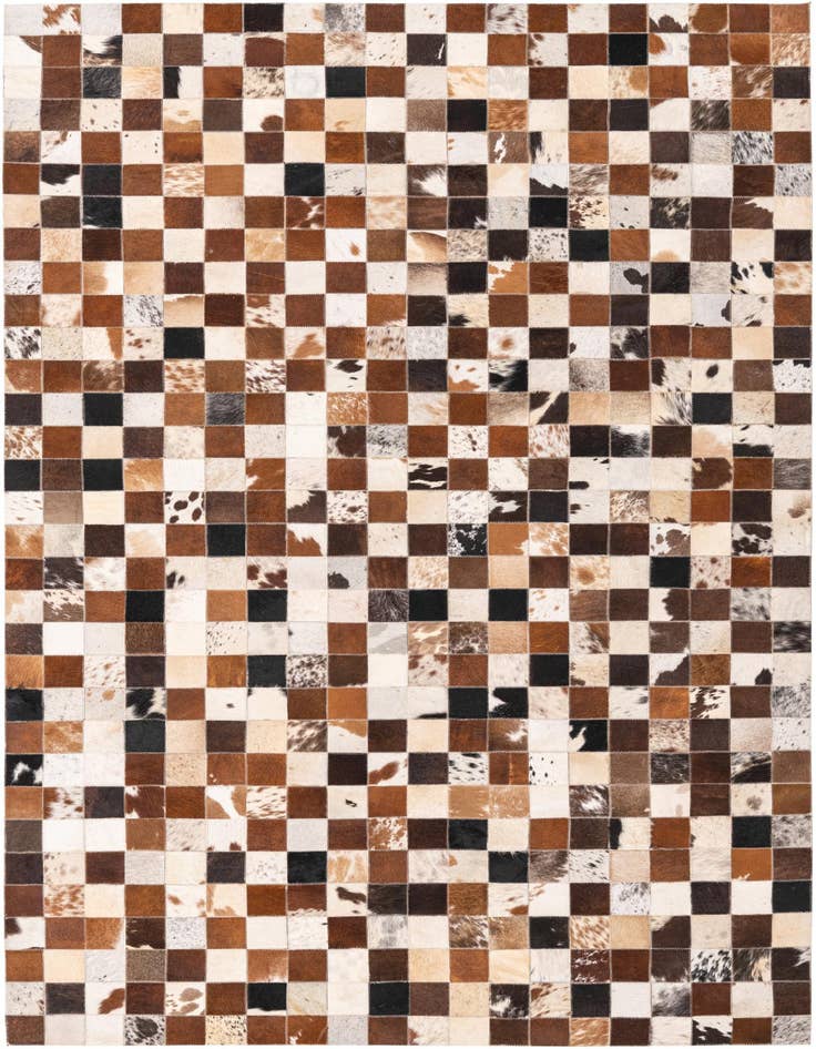 Detail image of 5' x 7' 10 Cowhide Leather Rug