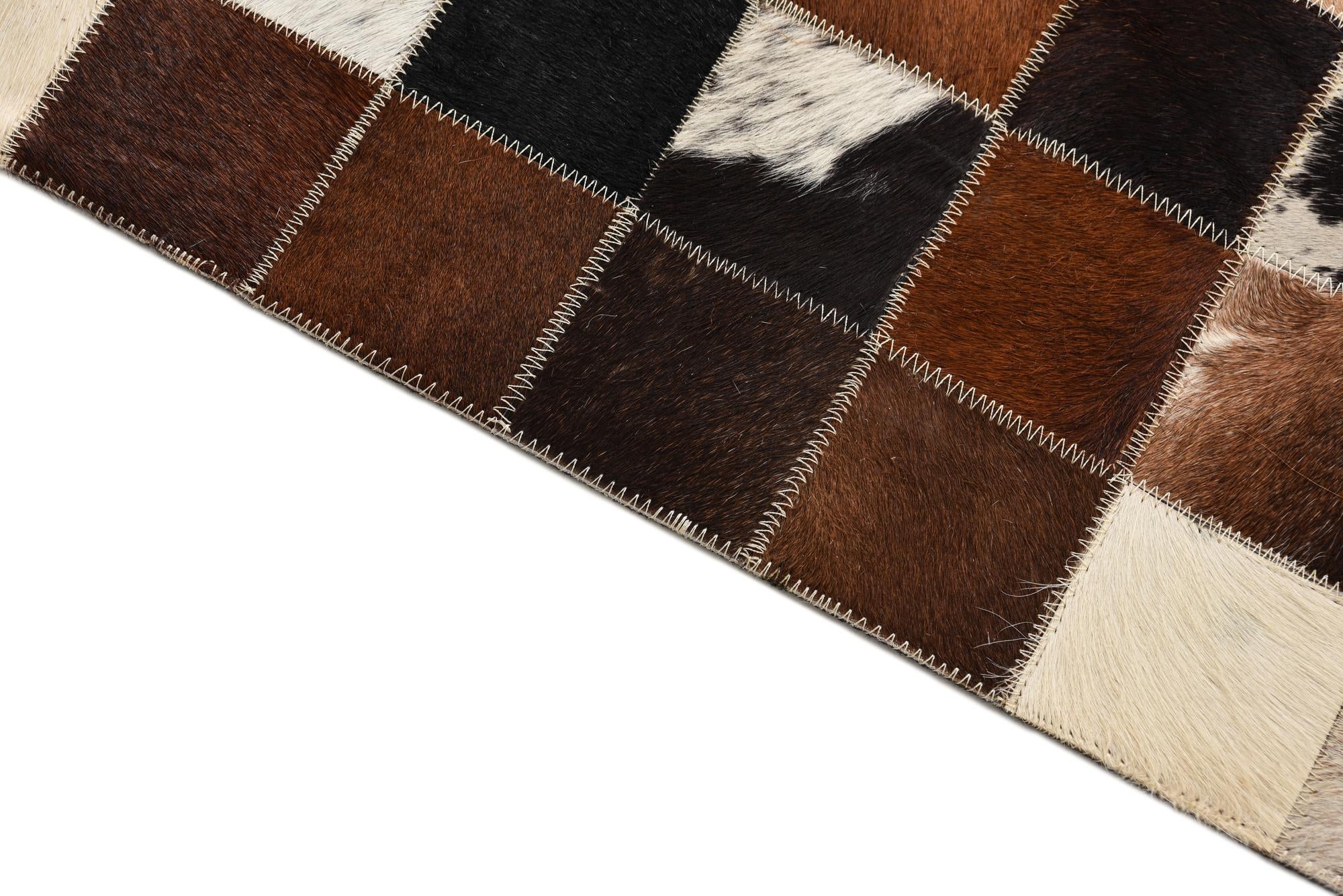 5' x 8' Cowhide Leather Rug