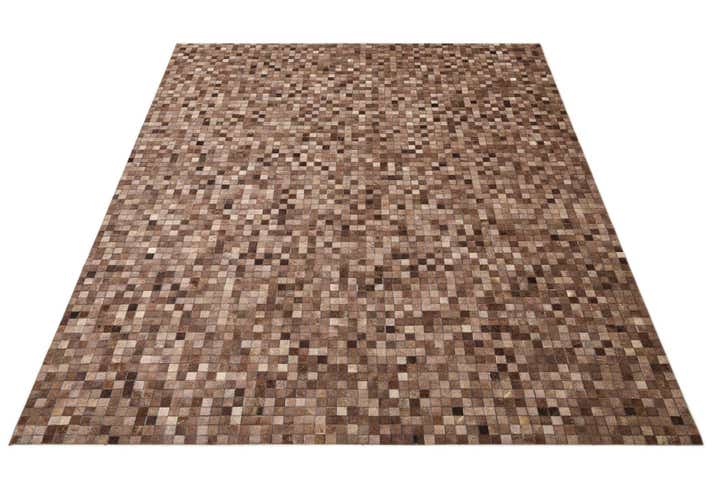 8' x 9' 9 Cowhide Leather Rug