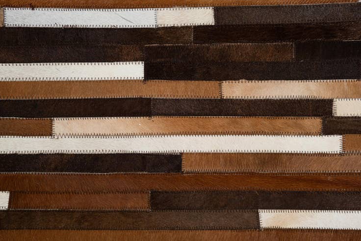 Detail image of 5' 1 x 7' 10 Cowhide Leather Rug