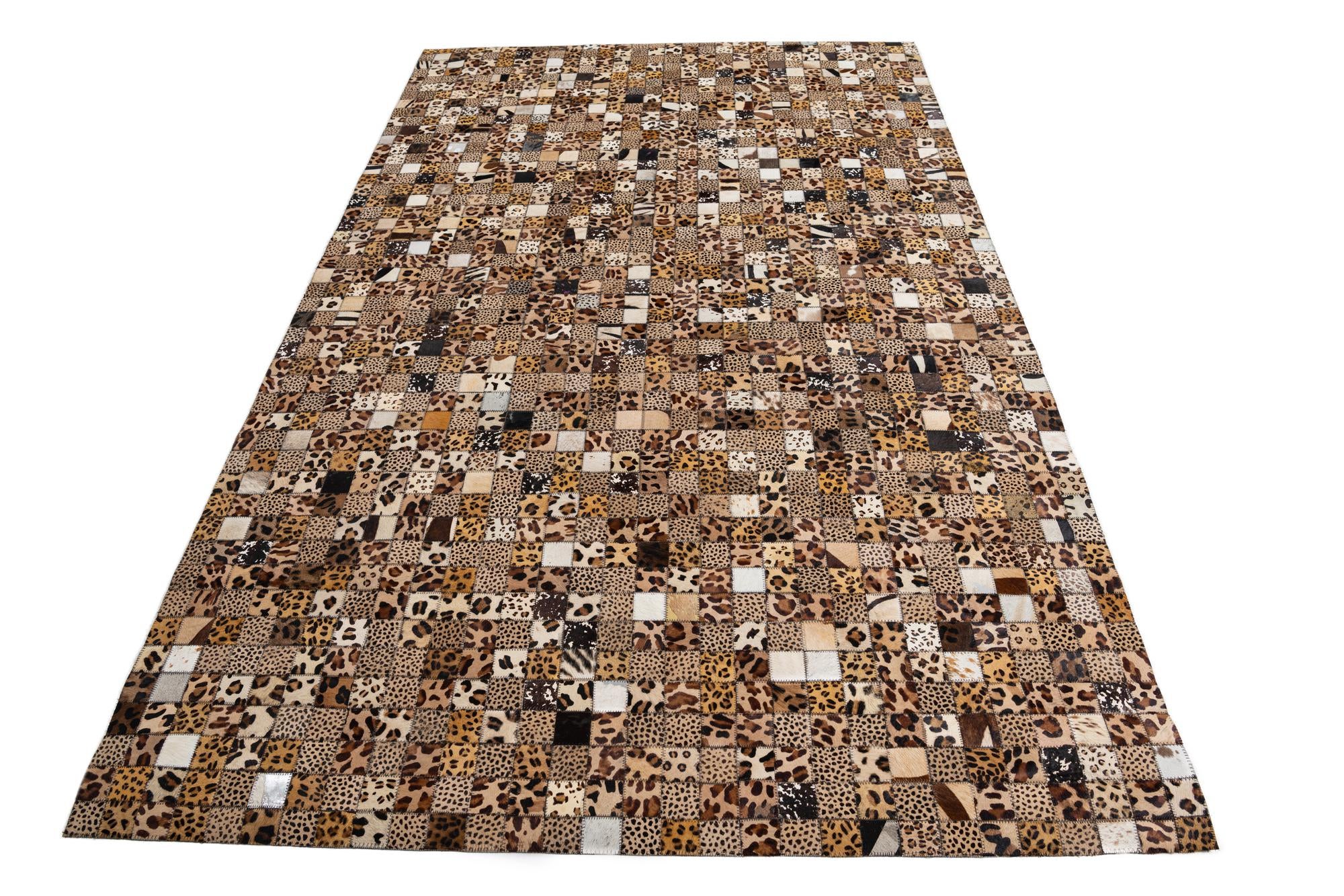 5' 1 x 8' Cowhide Leather Rug