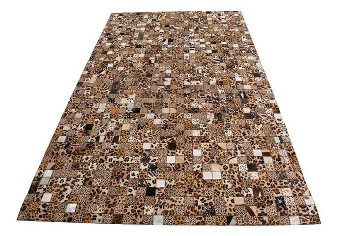 5' 1 x 8' Cowhide Leather Rug