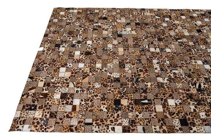 5' 1 x 8' Cowhide Leather Rug