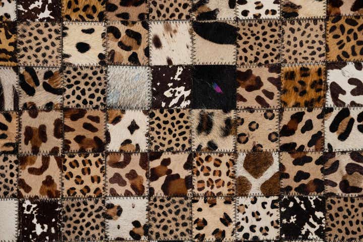 5' 1 x 8' Cowhide Leather Rug