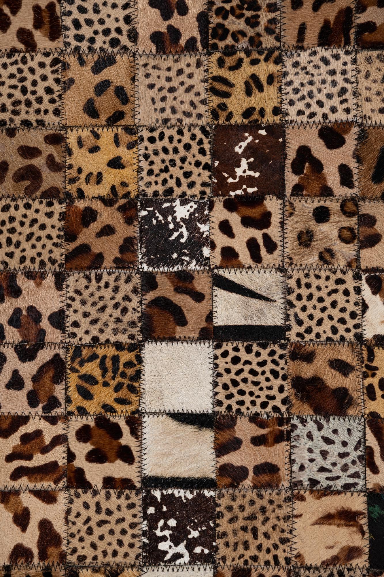5' 1 x 8' Cowhide Leather Rug