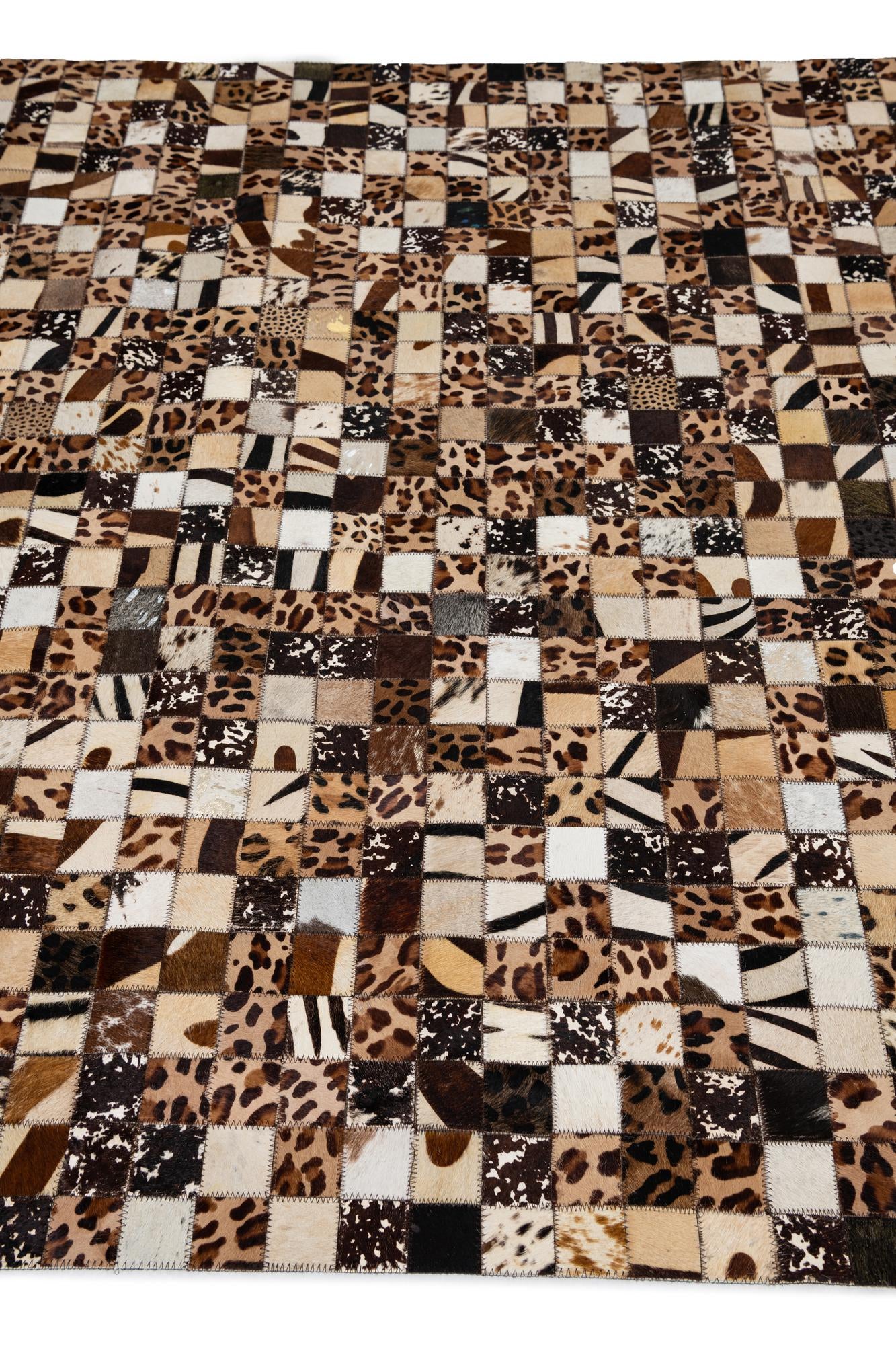 5' 1 x 8' 1 Cowhide Leather Rug