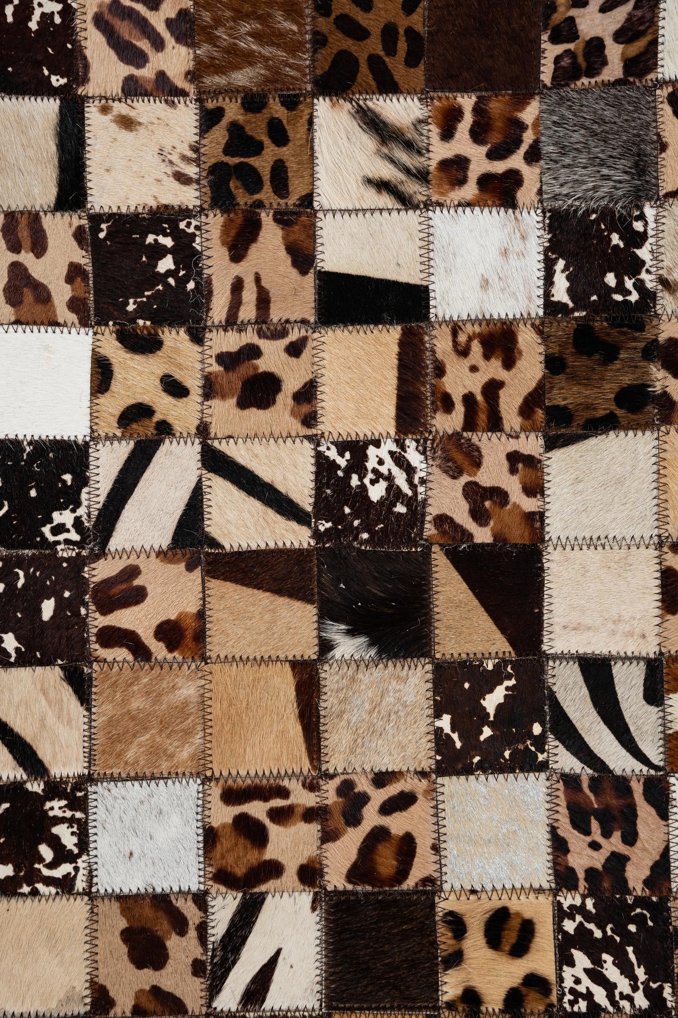 5' 1 x 8' 1 Cowhide Leather Rug