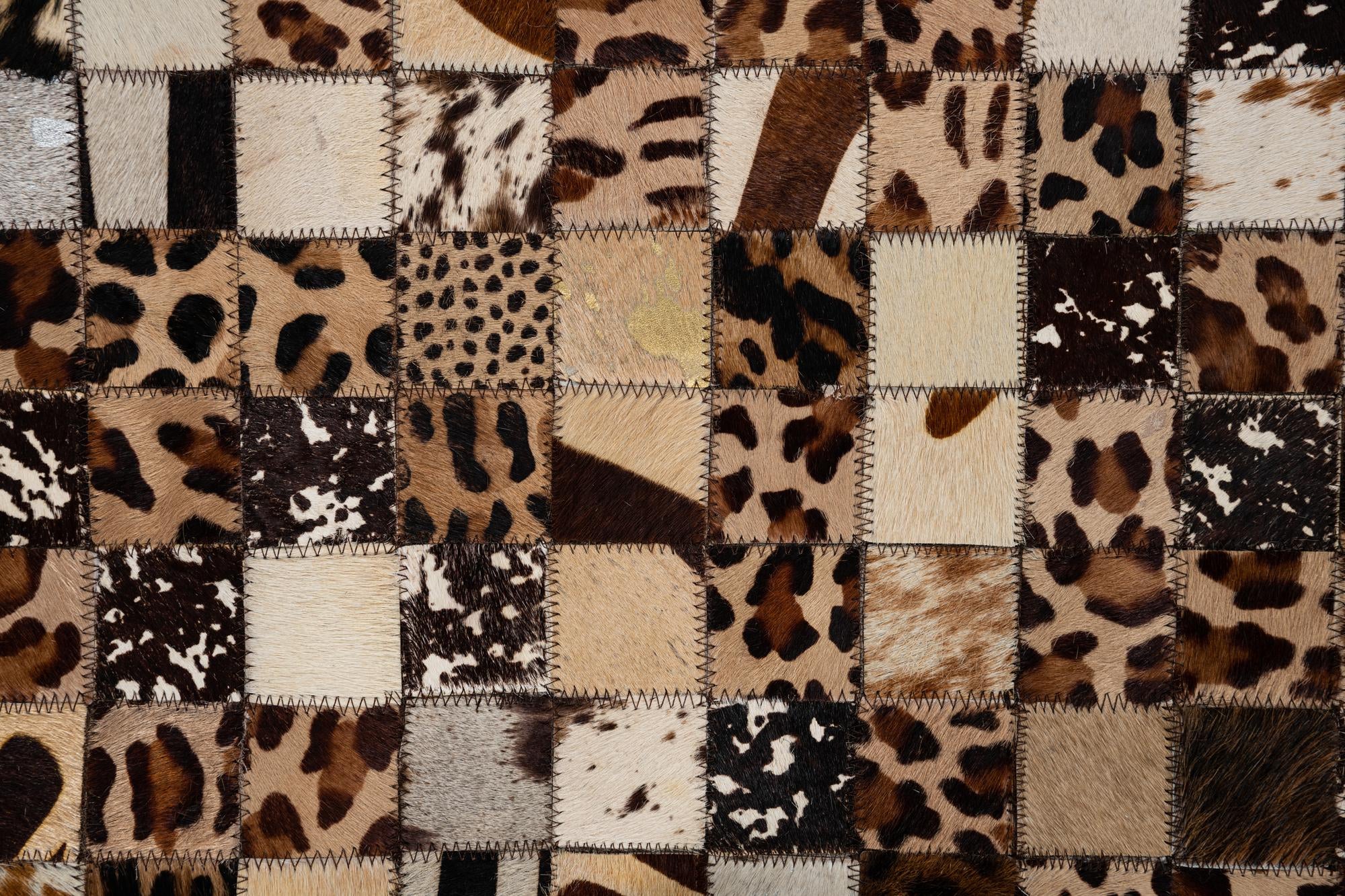 5' 1 x 8' 1 Cowhide Leather Rug