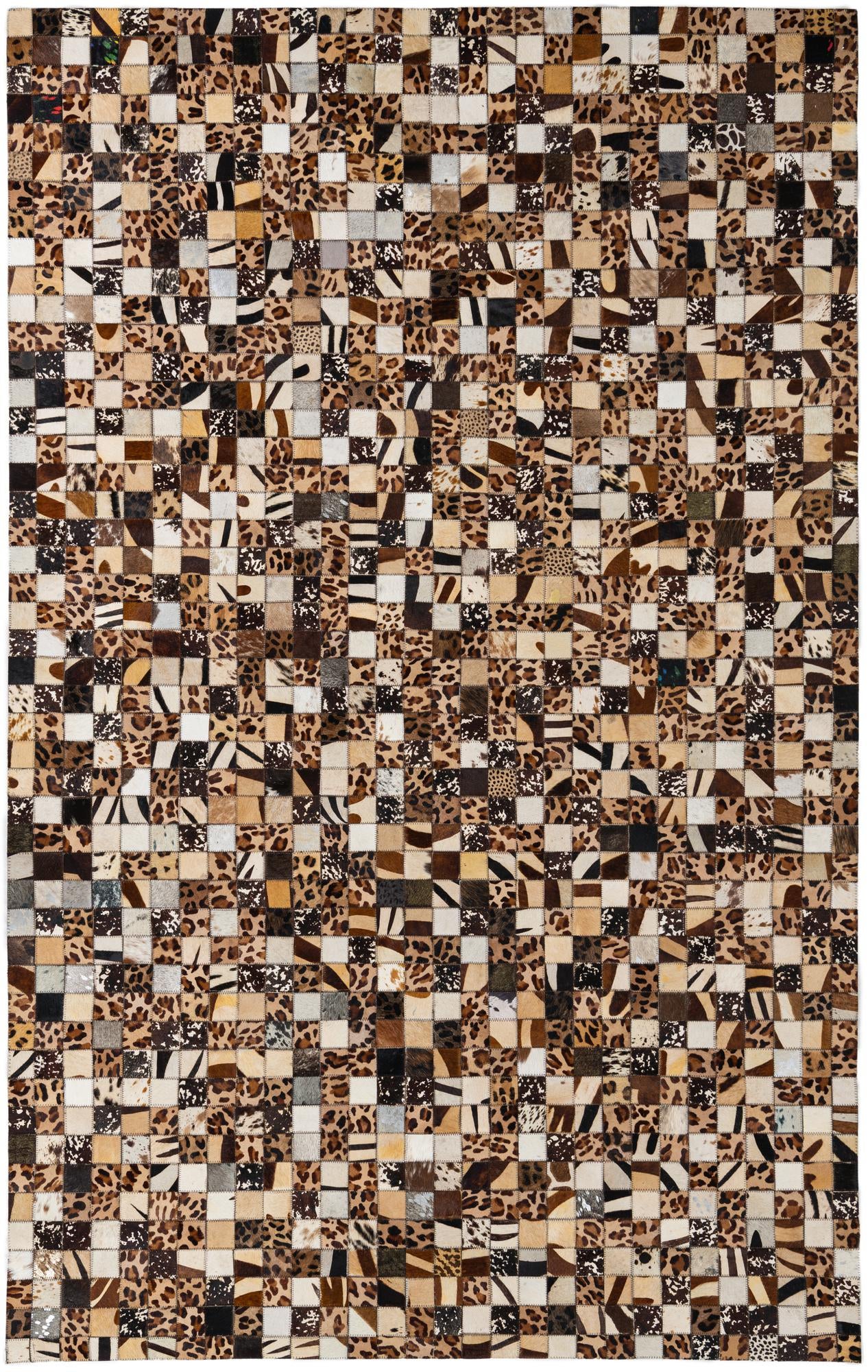 5' 1 x 8' 1 Cowhide Leather Rug