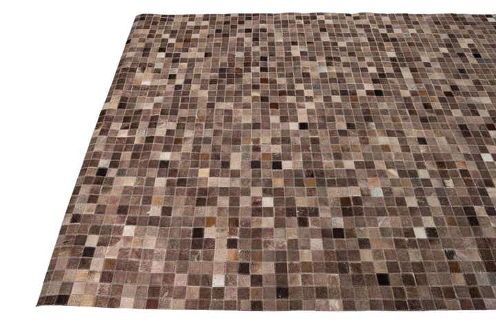 5' 1 x 8' 1 Cowhide Leather Rug