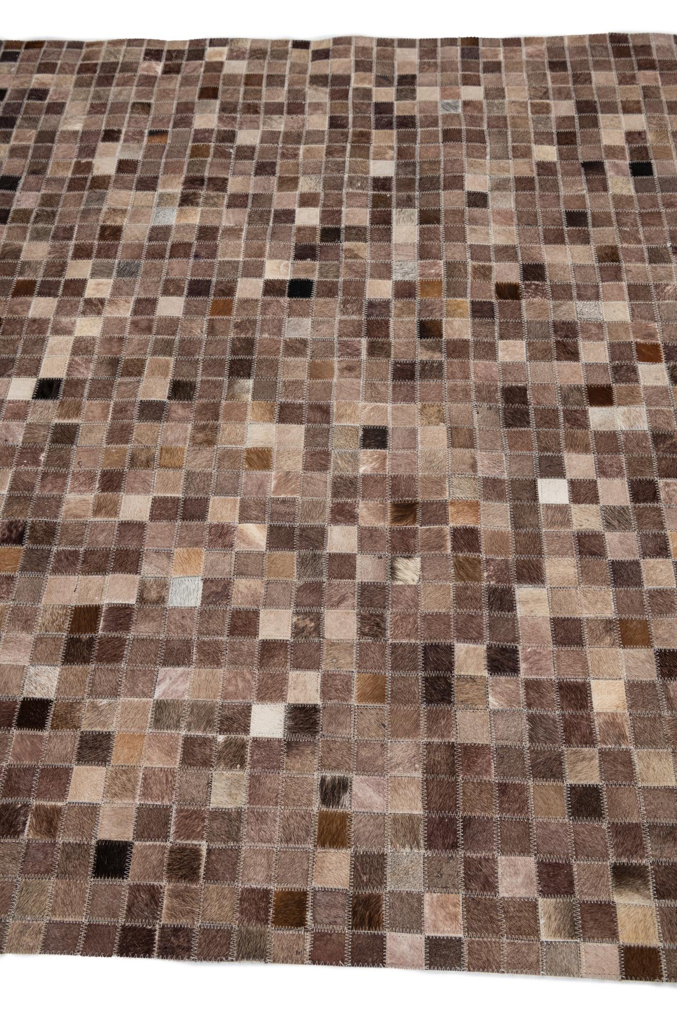 5' 1 x 8' 1 Cowhide Leather Rug