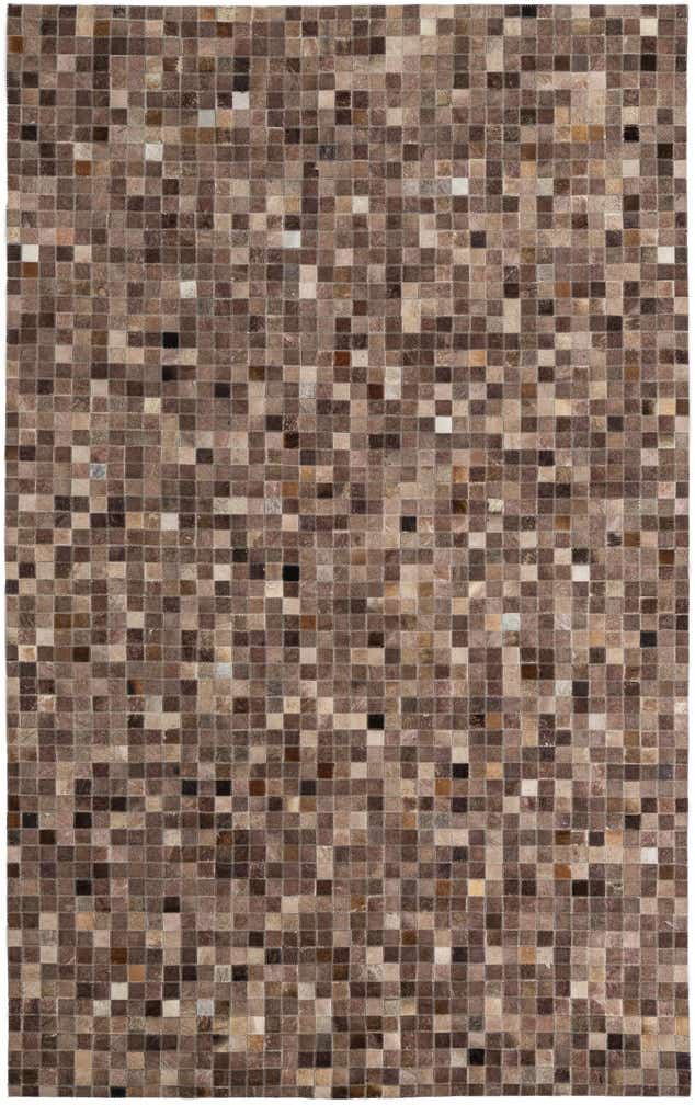 5' 1 x 8' 1 Cowhide Leather Rug