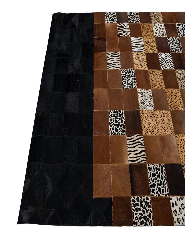 Detail image of 4' 10 x 7' 7 Cowhide Leather Rug