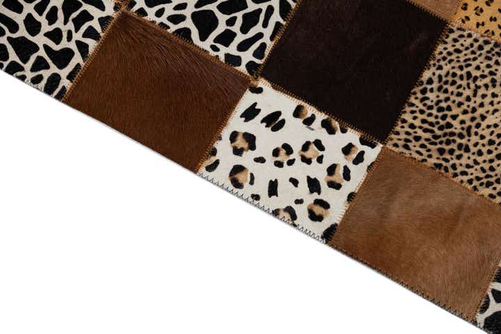 4' 10 x 7' 7 Cowhide Leather Rug