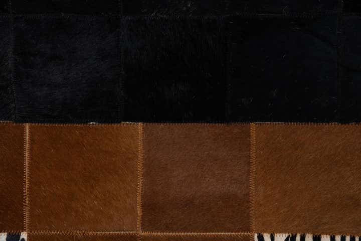 4' 10 x 7' 7 Cowhide Leather Rug
