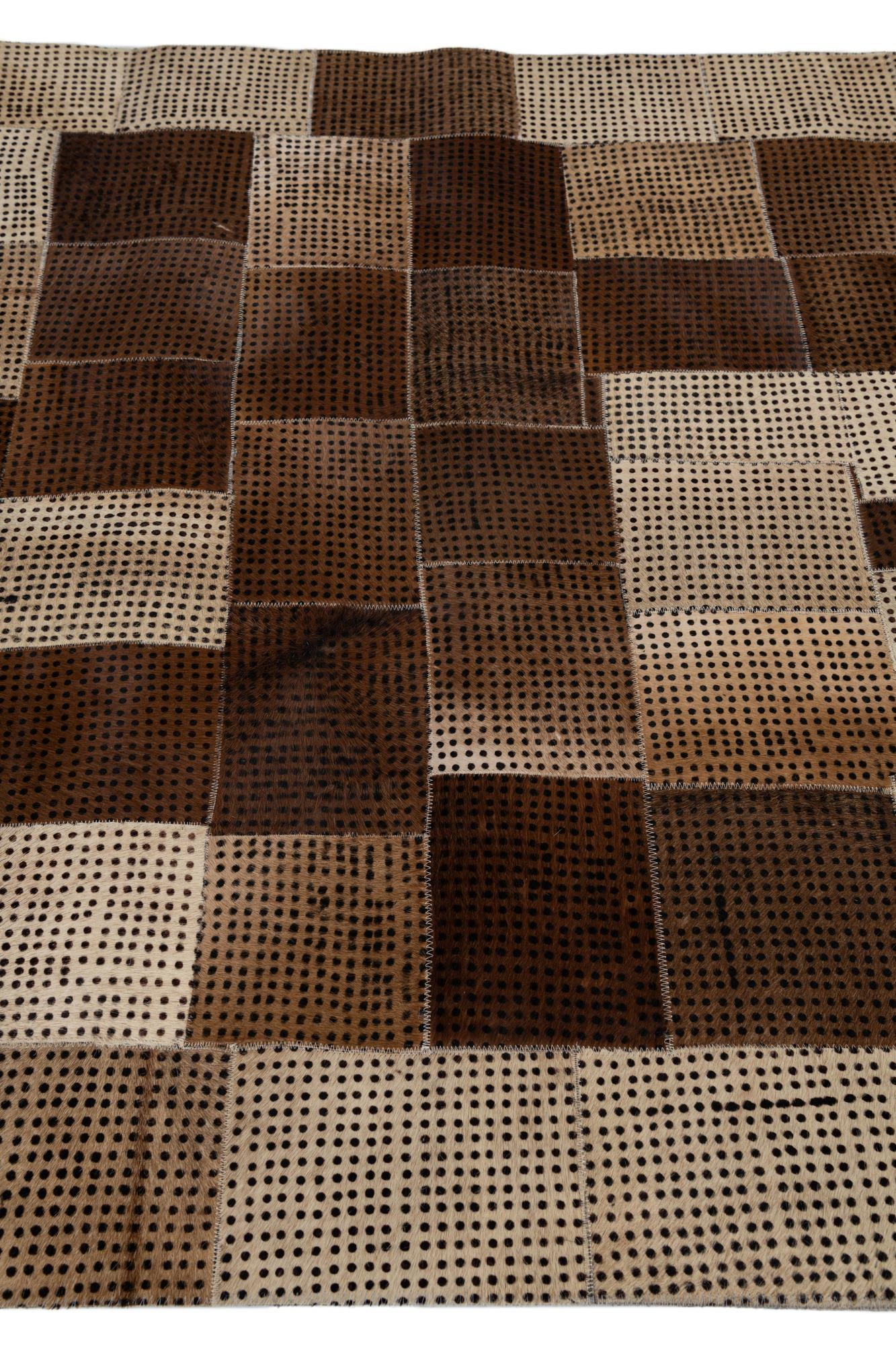 5' x 8' 1 Cowhide Leather Rug
