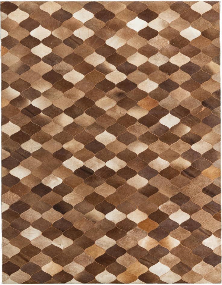 Detail image of 4' 10 x 7' 10 Cowhide Leather Rug