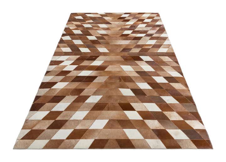 5' x 7' 8 Cowhide Leather Rug