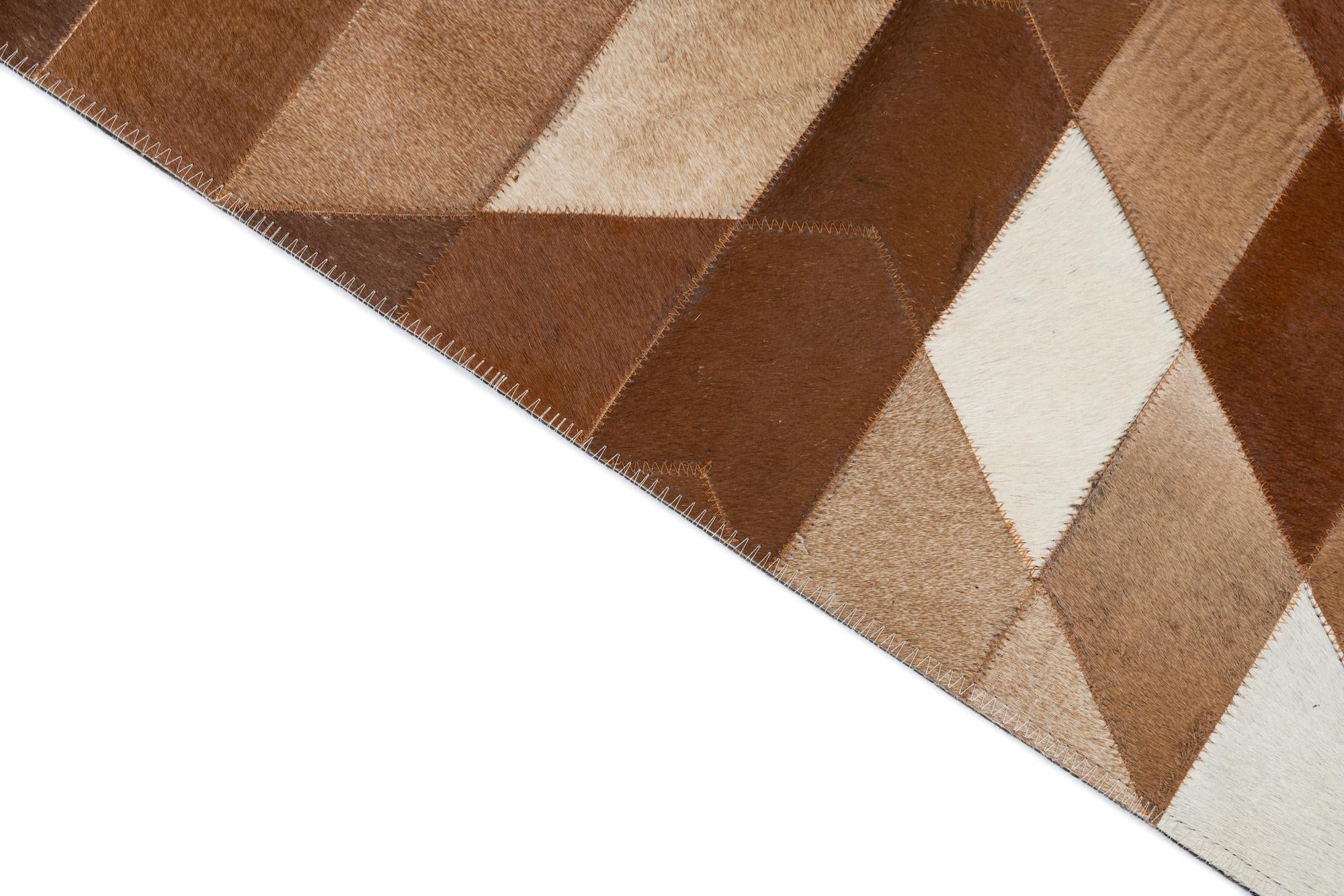 5' x 7' 8 Cowhide Leather Rug