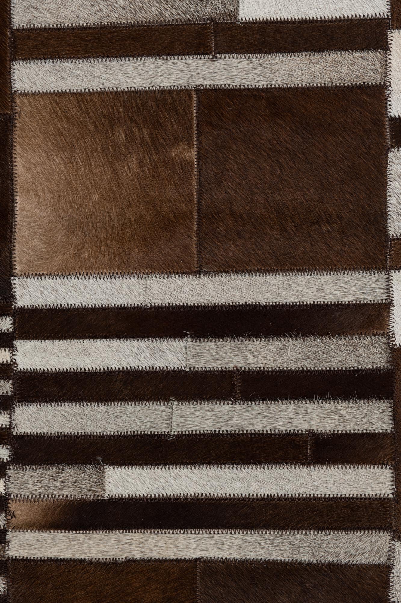 4' x 5' 9 Cowhide Leather Rug