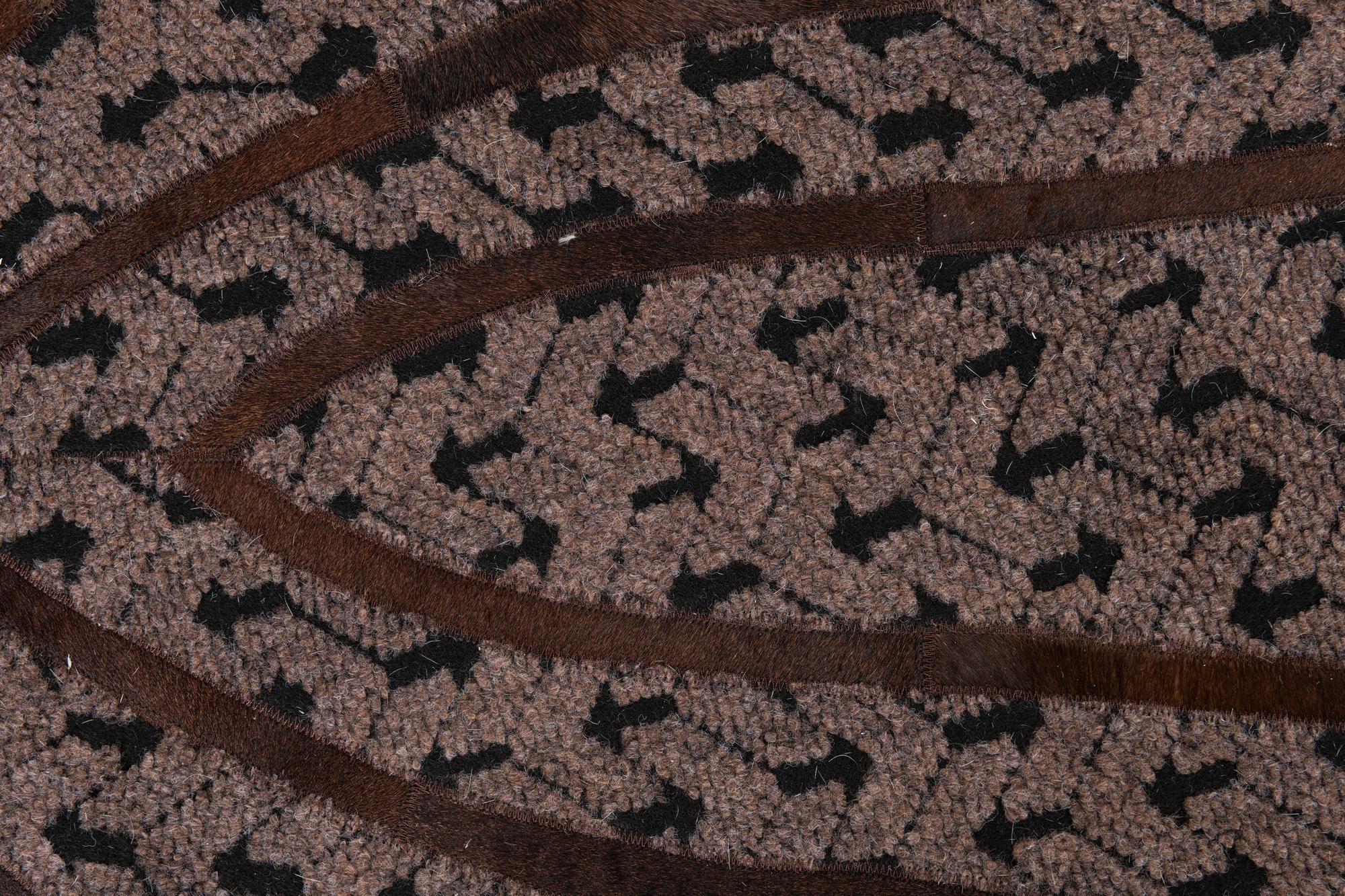 5' 2 x 8' Cowhide Leather Rug