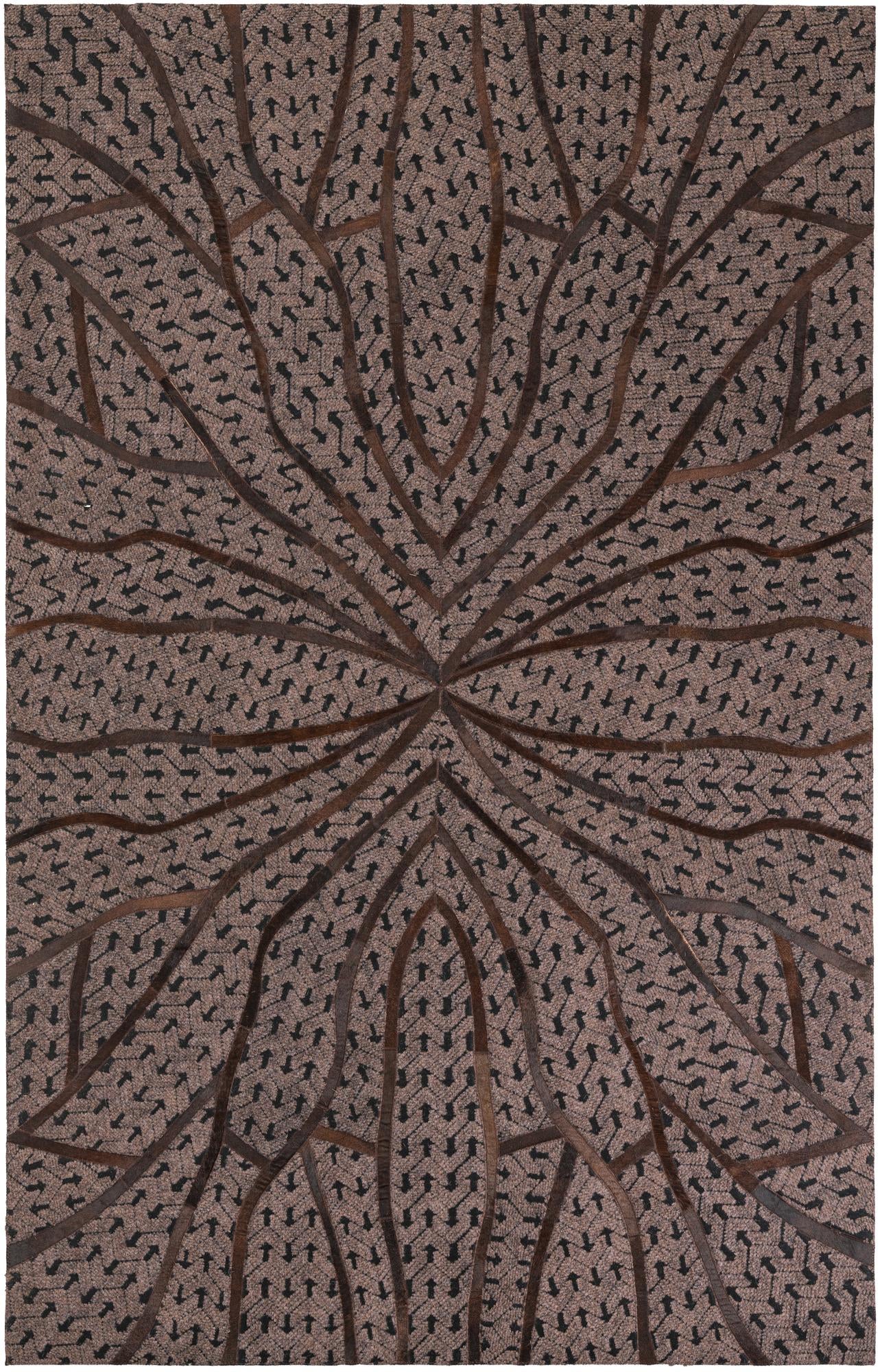 5' 2 x 8' Cowhide Leather Rug