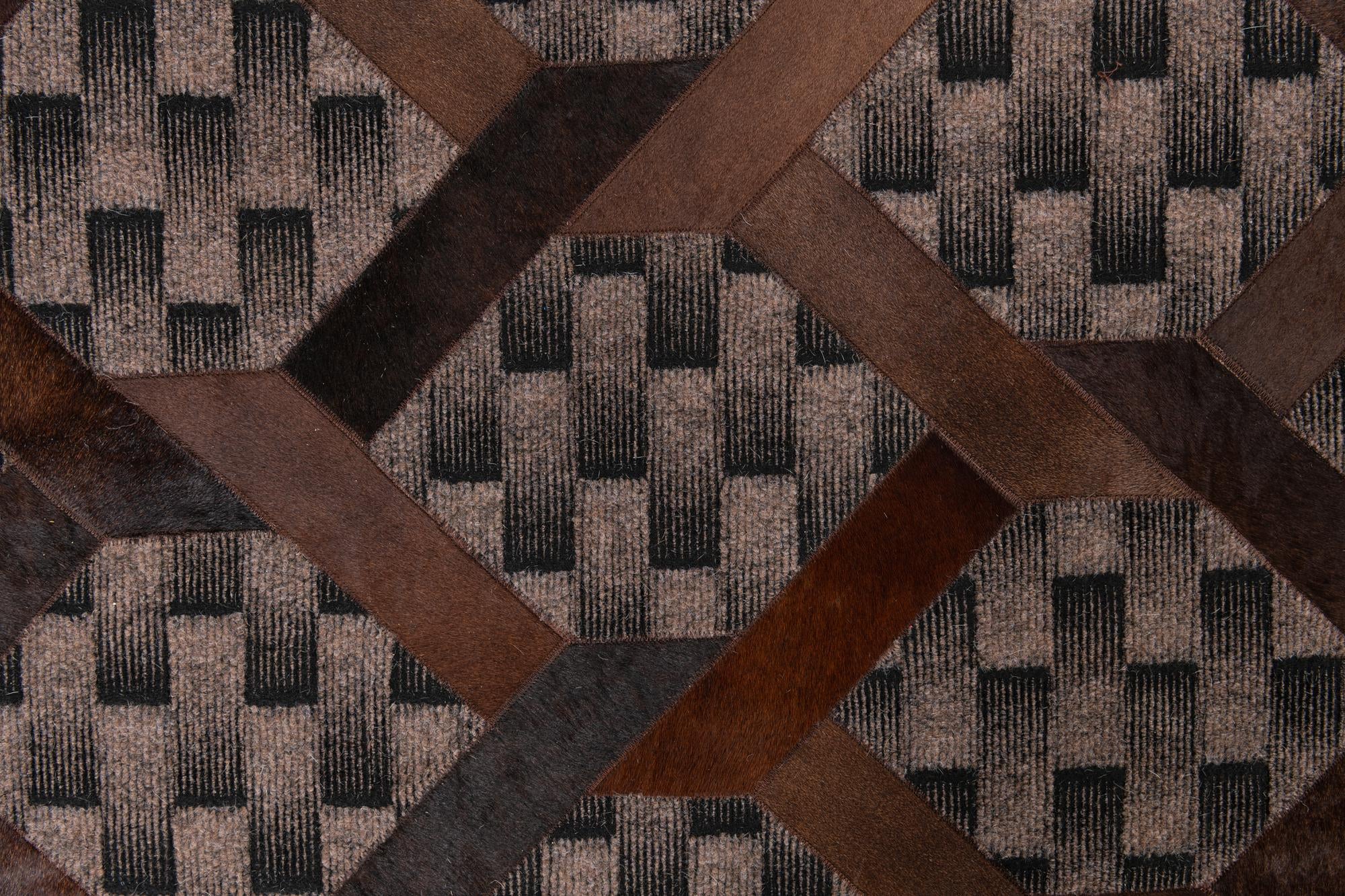 5' 1 x 8' Cowhide Leather Rug