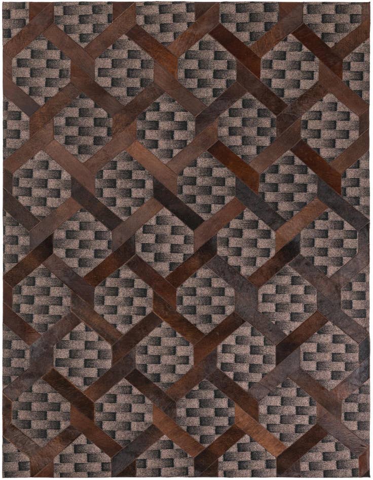 Detail image of 5' 1 x 8' Cowhide Leather Rug