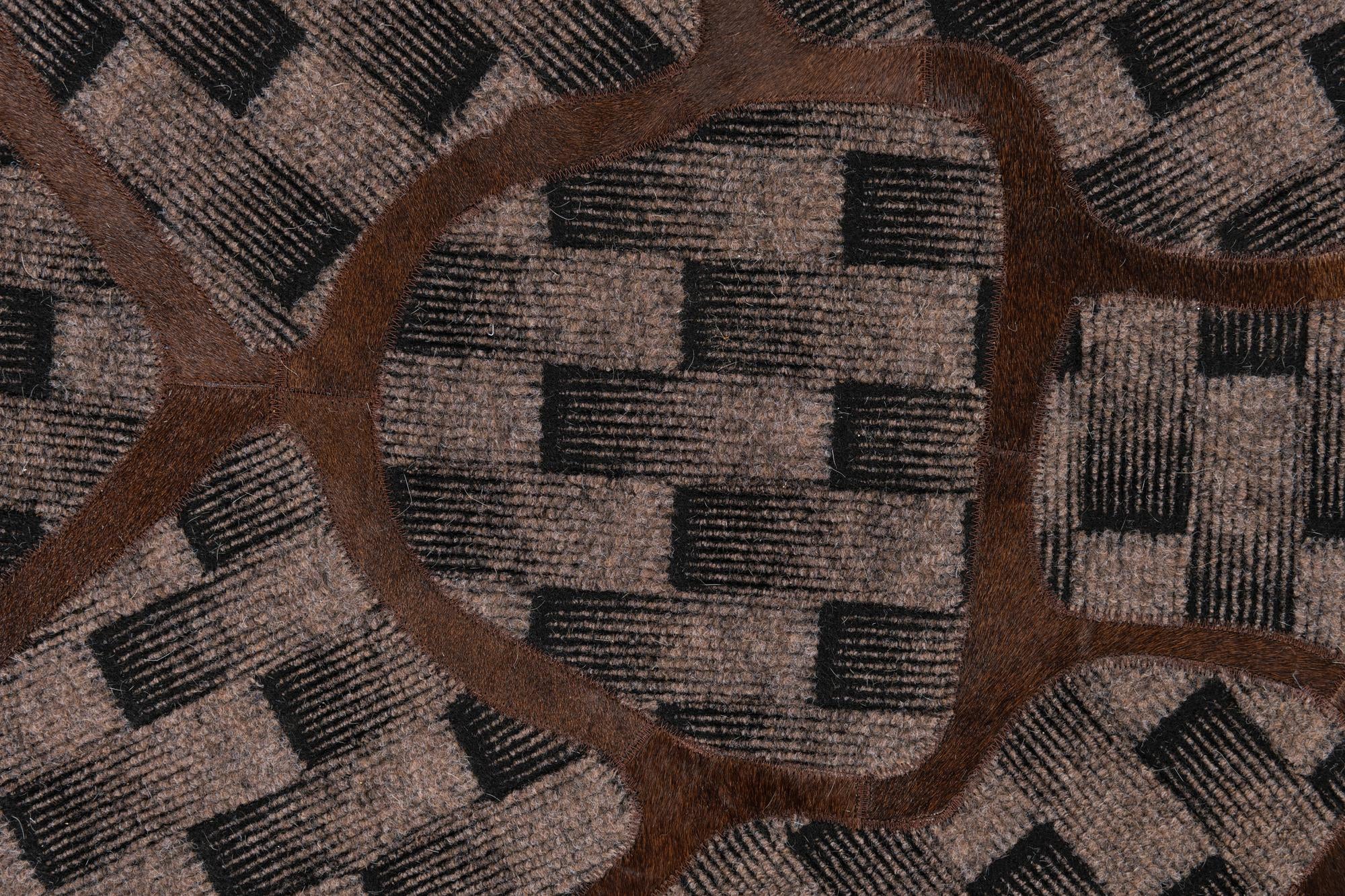 5' 1 x 8' Cowhide Leather Rug