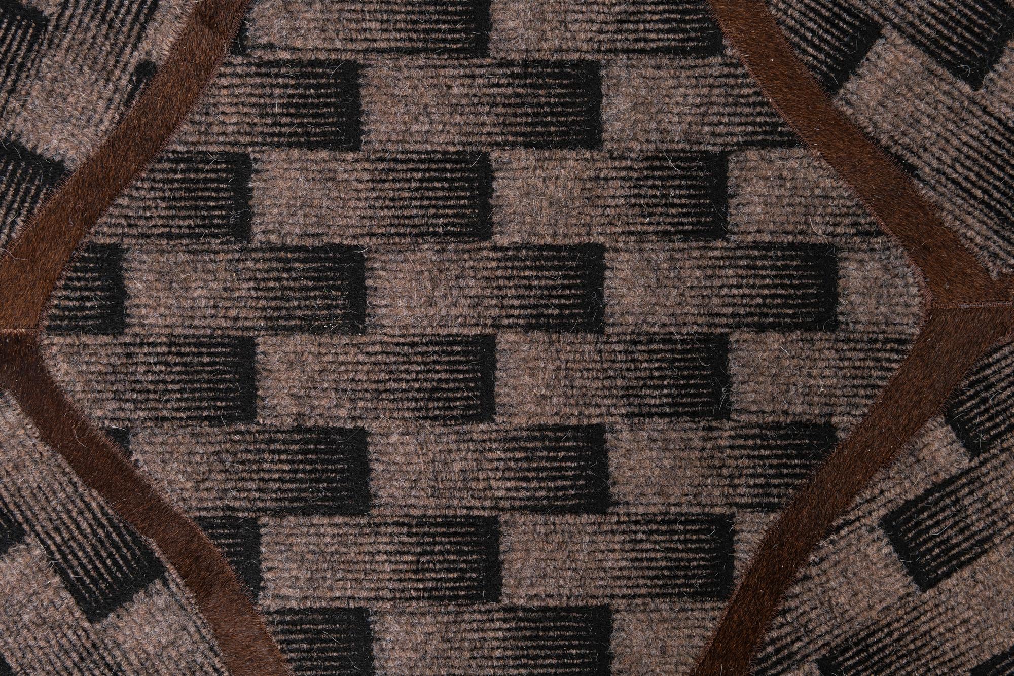5' 1 x 8' Cowhide Leather Rug