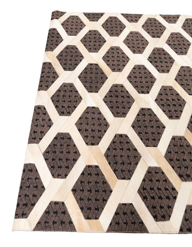 Detail image of 5' 2 x 7' 9 Cowhide Leather Rug