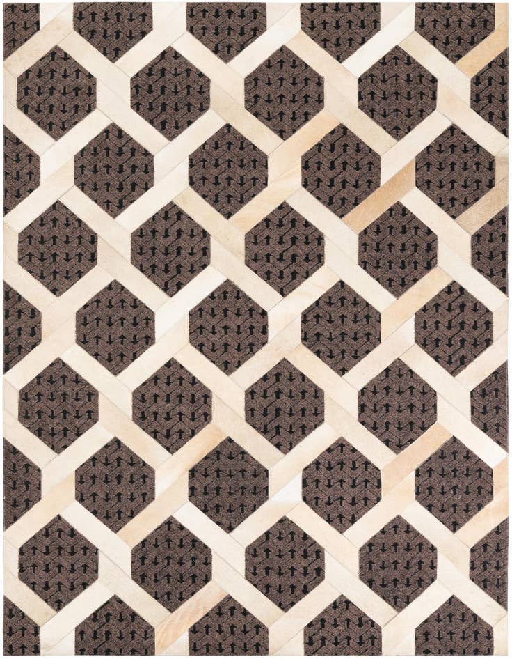 Detail image of 5' 2 x 7' 9 Cowhide Leather Rug