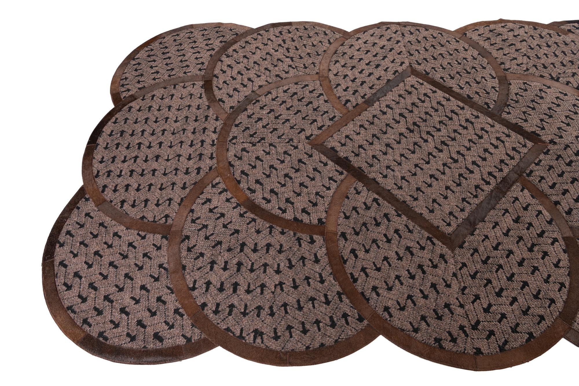 5' x 8' Cowhide Leather Rug