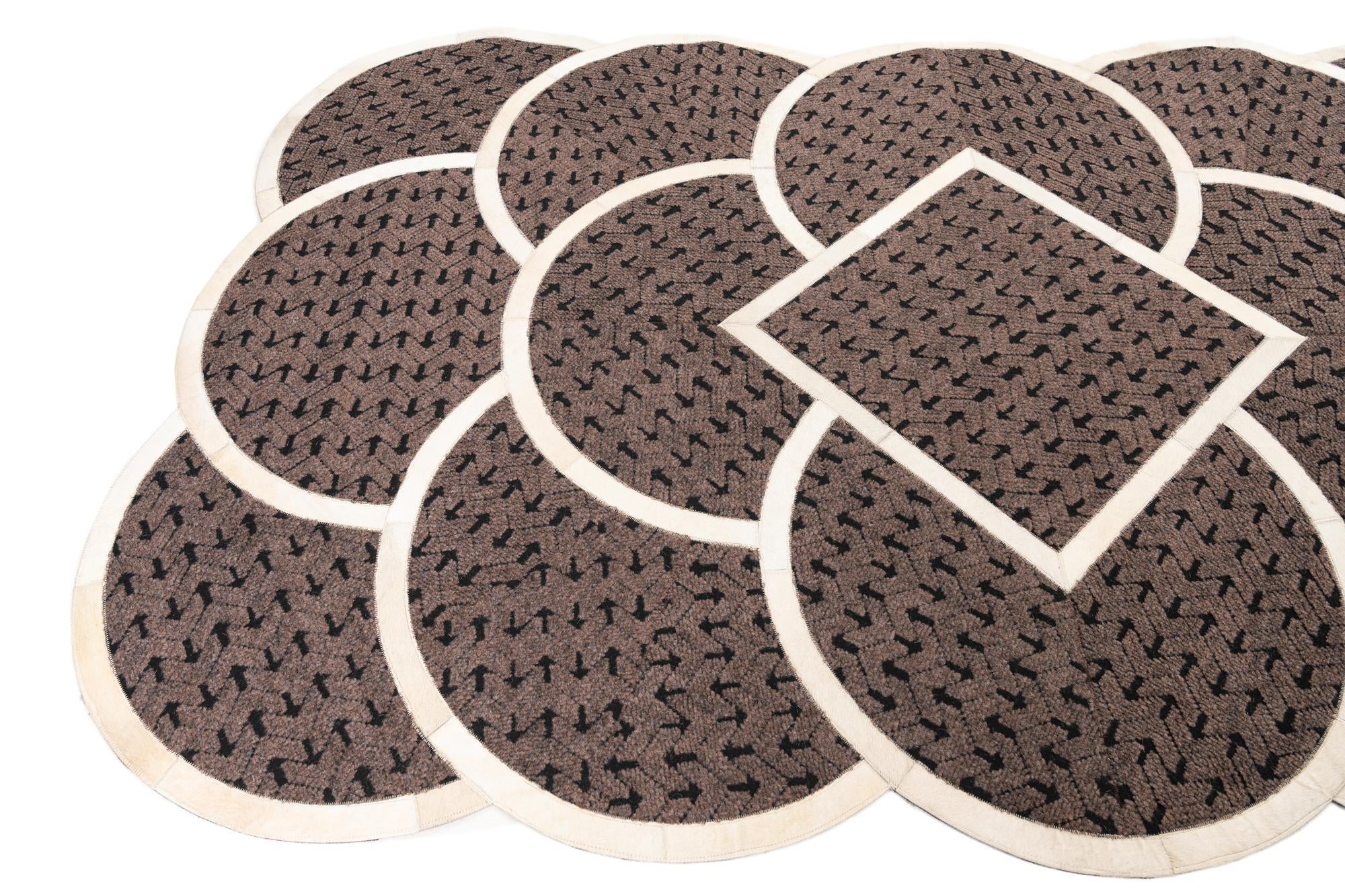 5' x 8' Cowhide Leather Rug