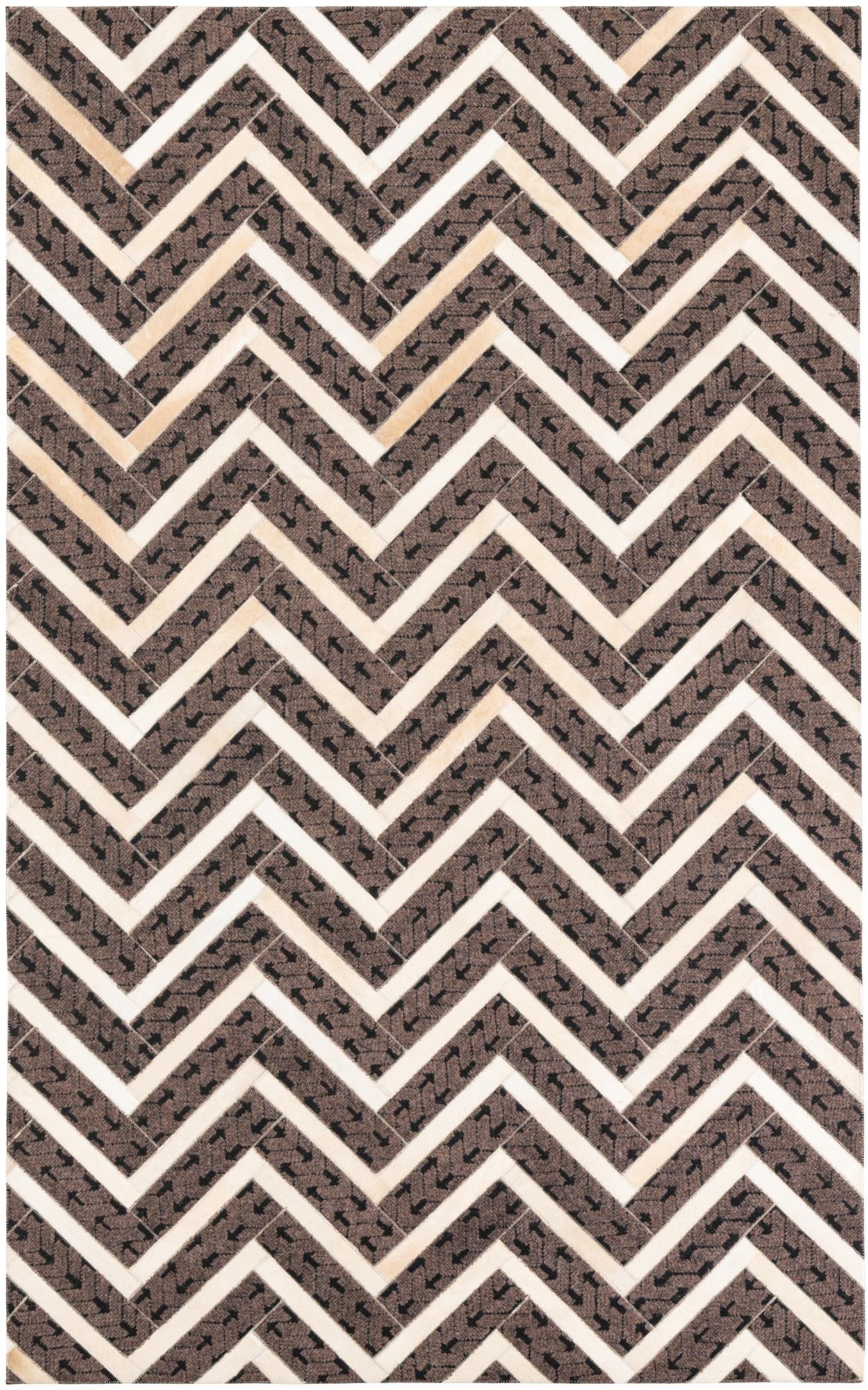 4' 10 x 7' 10 Cowhide Leather Rug
